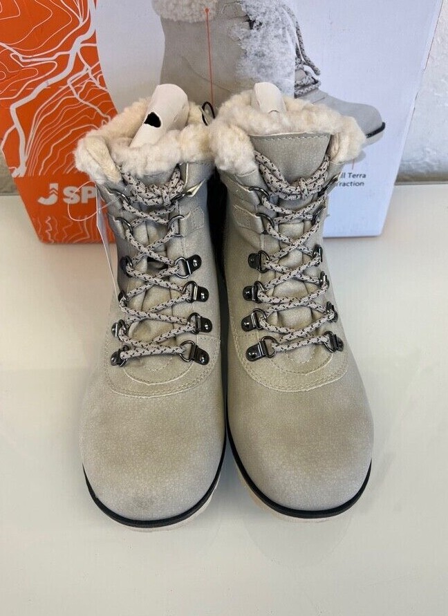 JSport Ladies’ Bluestone Boots Cozy Faux Shearling Collar Stone White- Choose