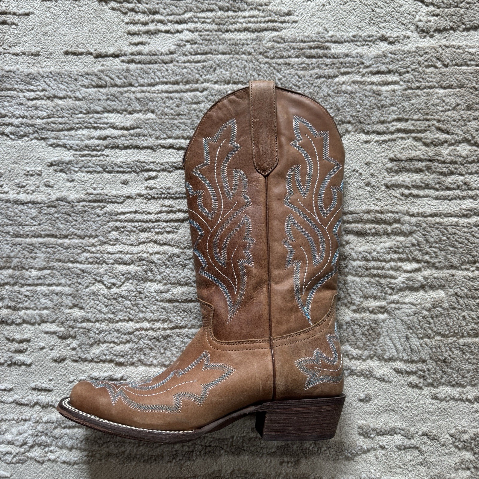 Women’s J.B. Dillon Reserve Cowboy boots size 9 B Brown Leather Silver Embroider