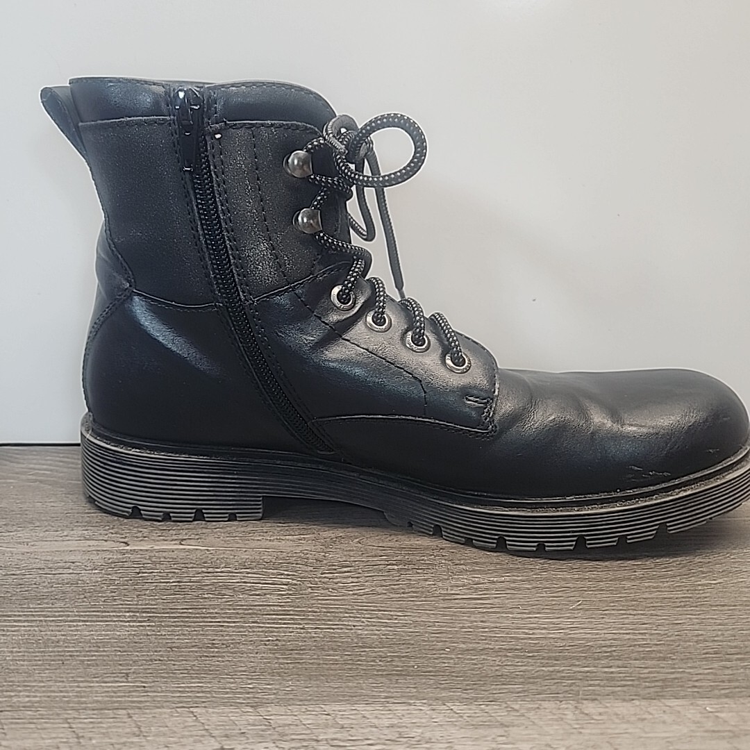Madden NYC Side Zip Laced Black Solid Boots
