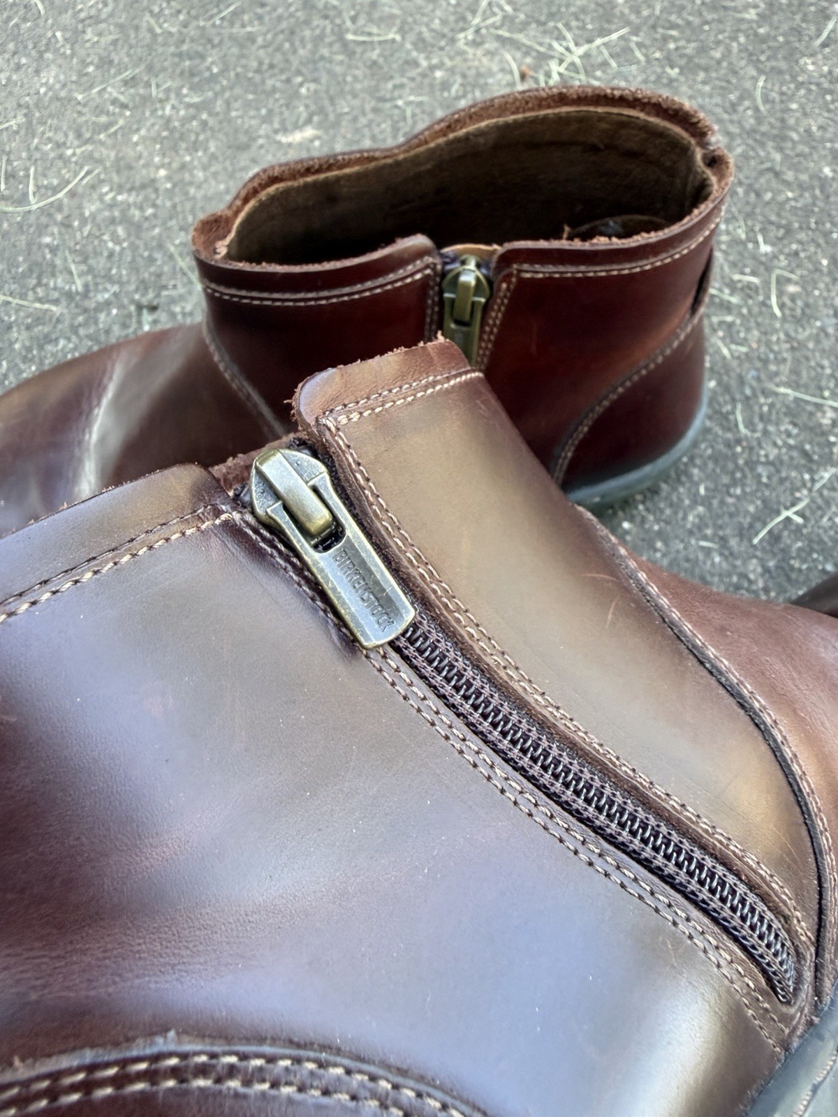 Birkenstock Bennington Brown Leather Side Zip Ankle Boots Women’s Size 39 8-8.5