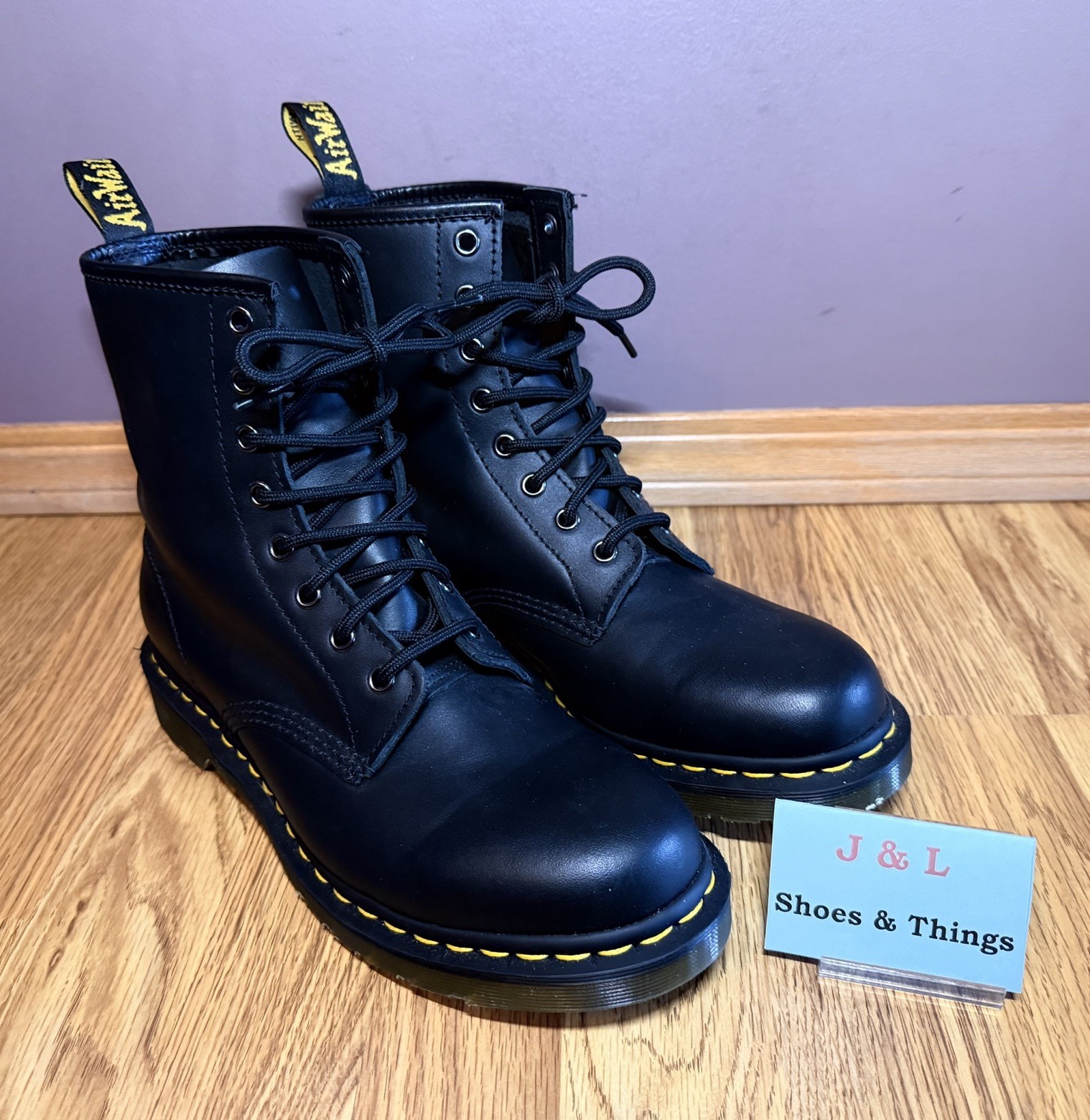 Dr Marten’s M9/W10 Black AIR WAIR Lace Up Leather Boots 11821