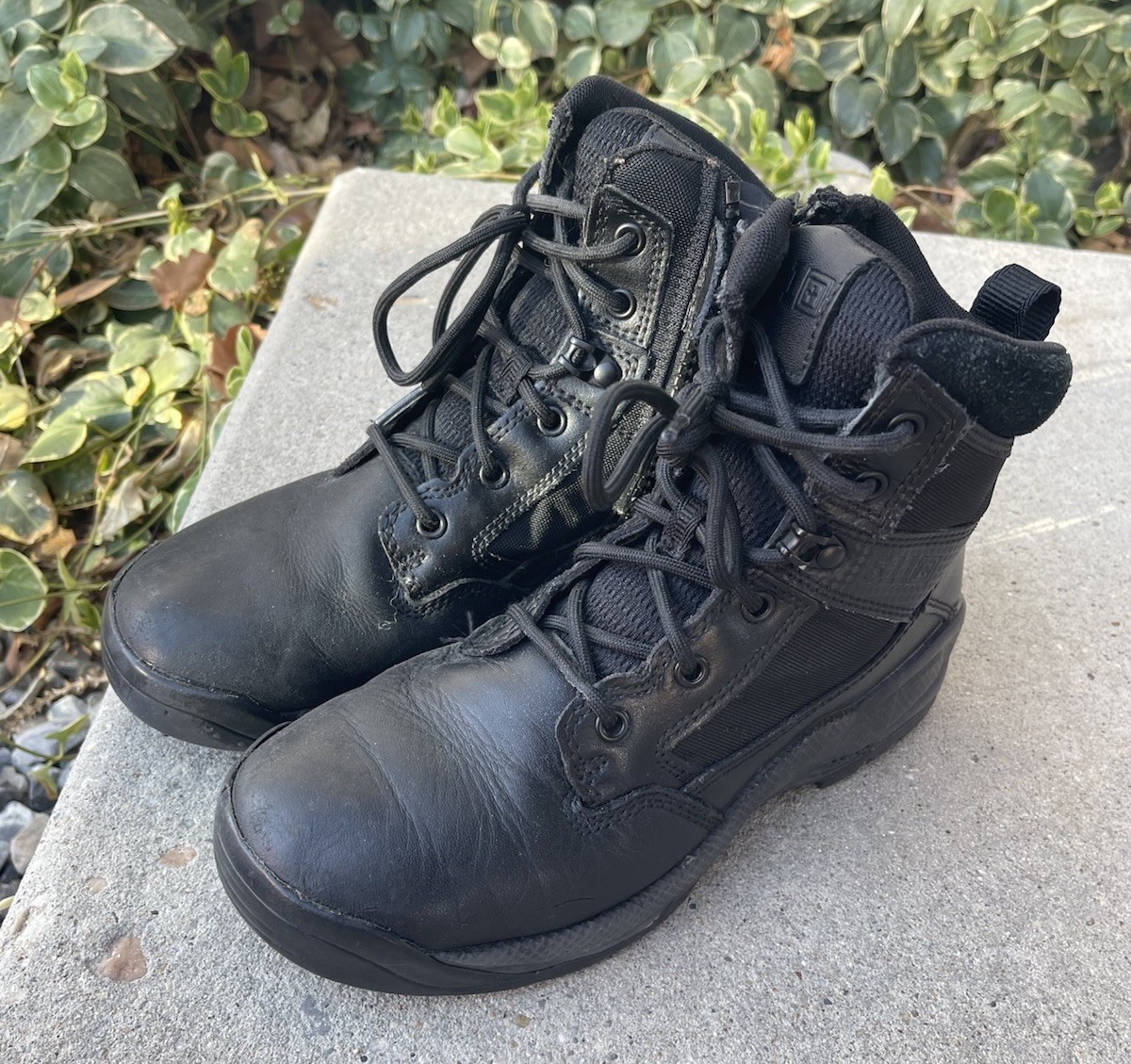 5.11 Tactical WM Black Leather Moto Combat Duty Boots Womens 8.5