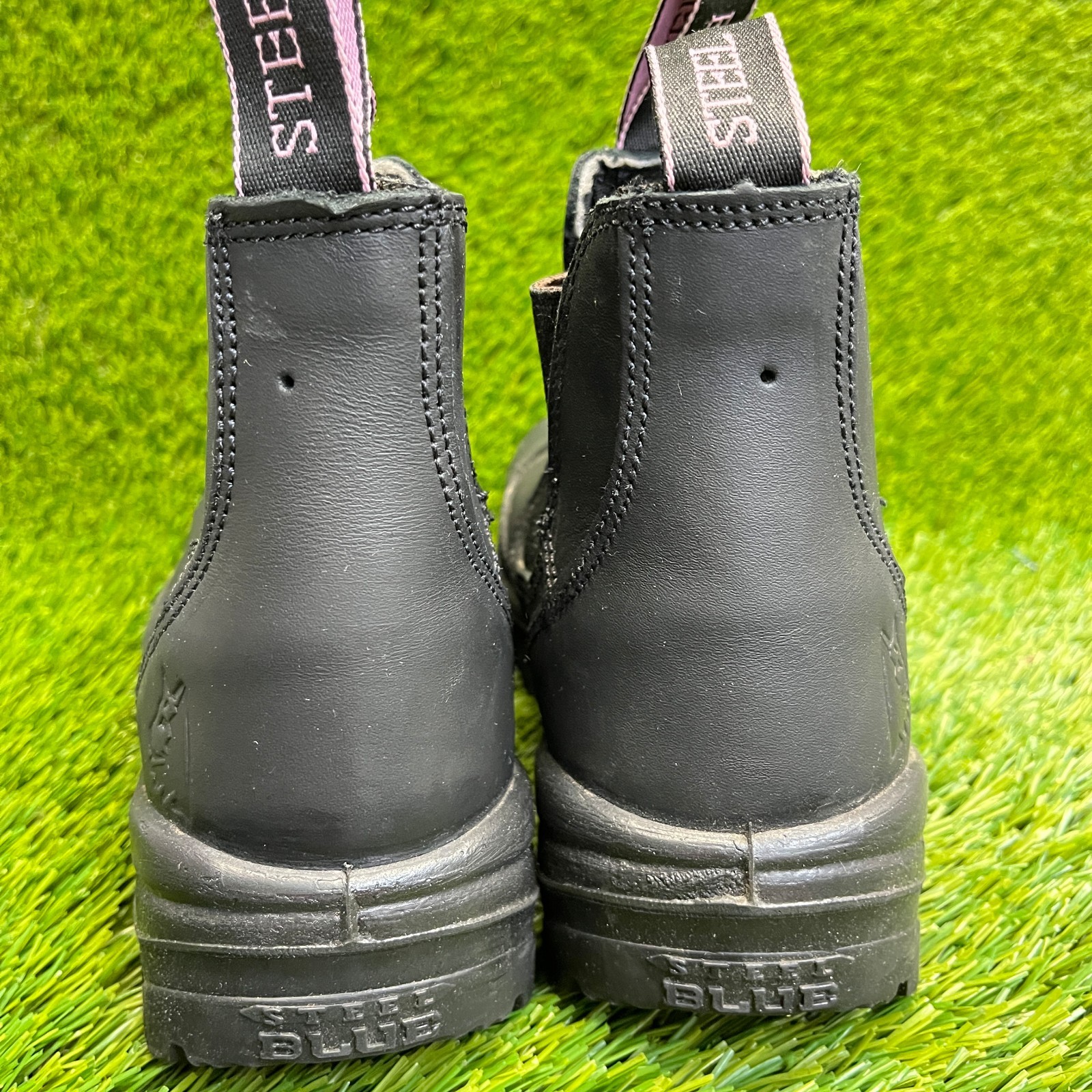 Steel Blue Hobart Womens Size 7 Black Purple Steel Toe Safety Chelsea Work Boots