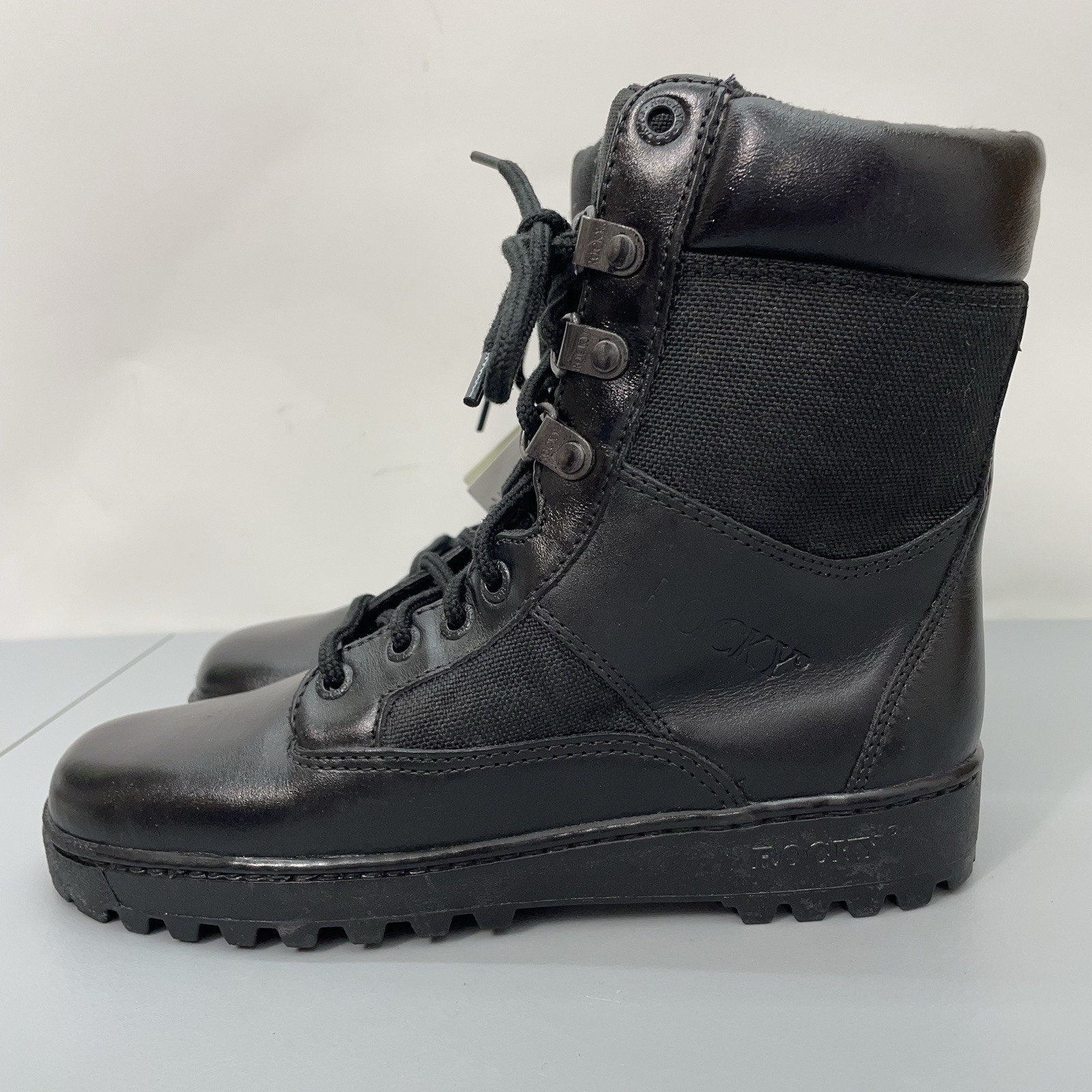 Rocky 911 Combat Boots Tactical Duty Military Lug Leather Black Womens 6.5
