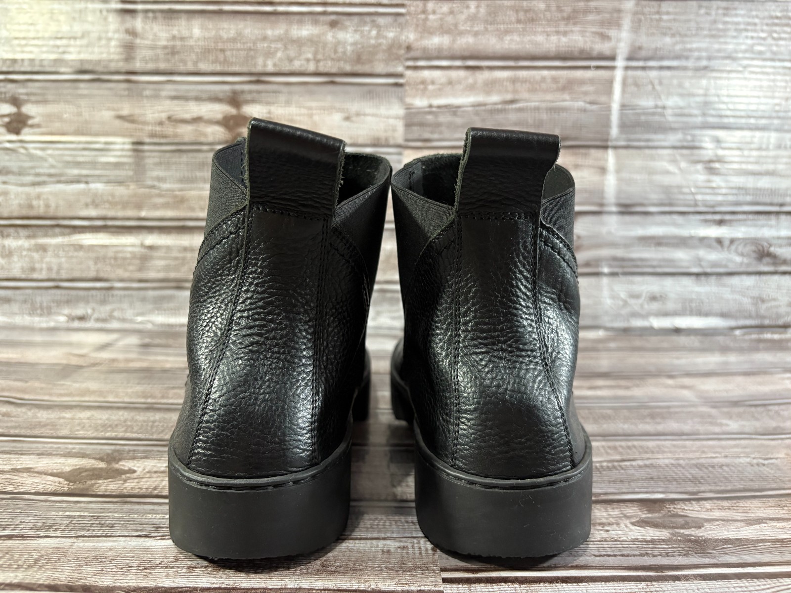 Trippen Work f Leather ankle Boots size 43 US 11 color black made Germany $599