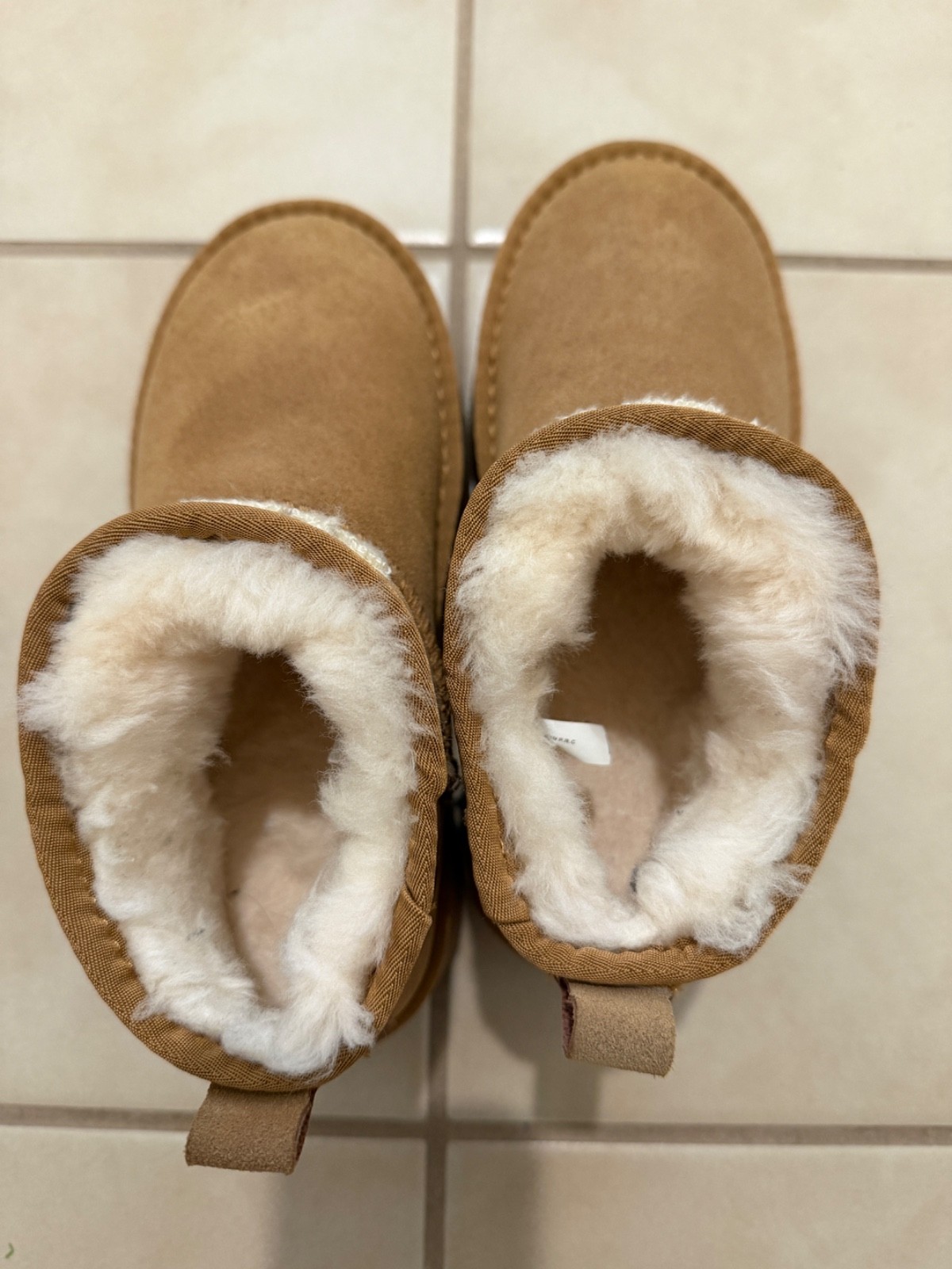 KOREA Ugg Ozwear Classic Platform Knit Logo Ultra Mini Boots Shoes US 5 36 brown