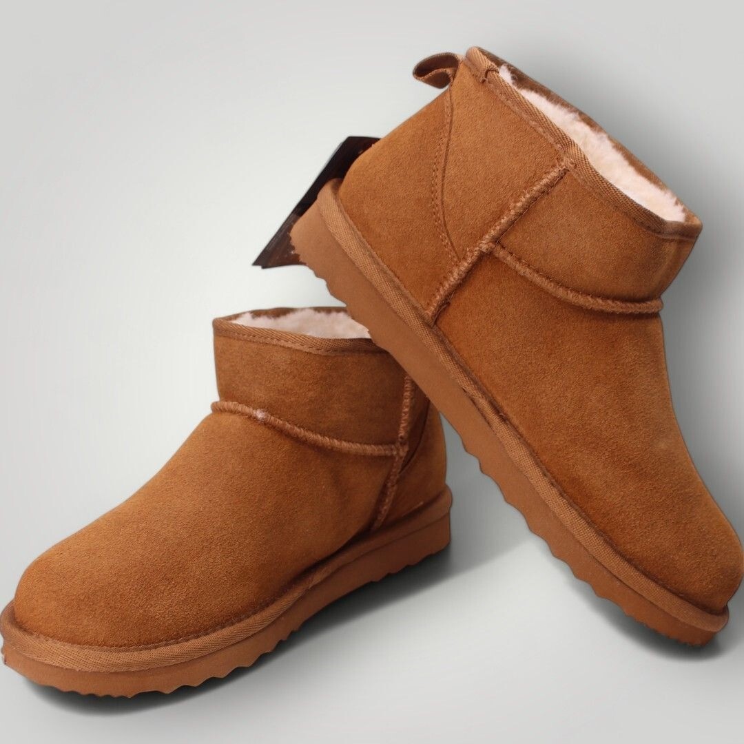 Alpine Design Emme Womens Sheepskin Mini Boots Chestnut Brown Sizes 6-11