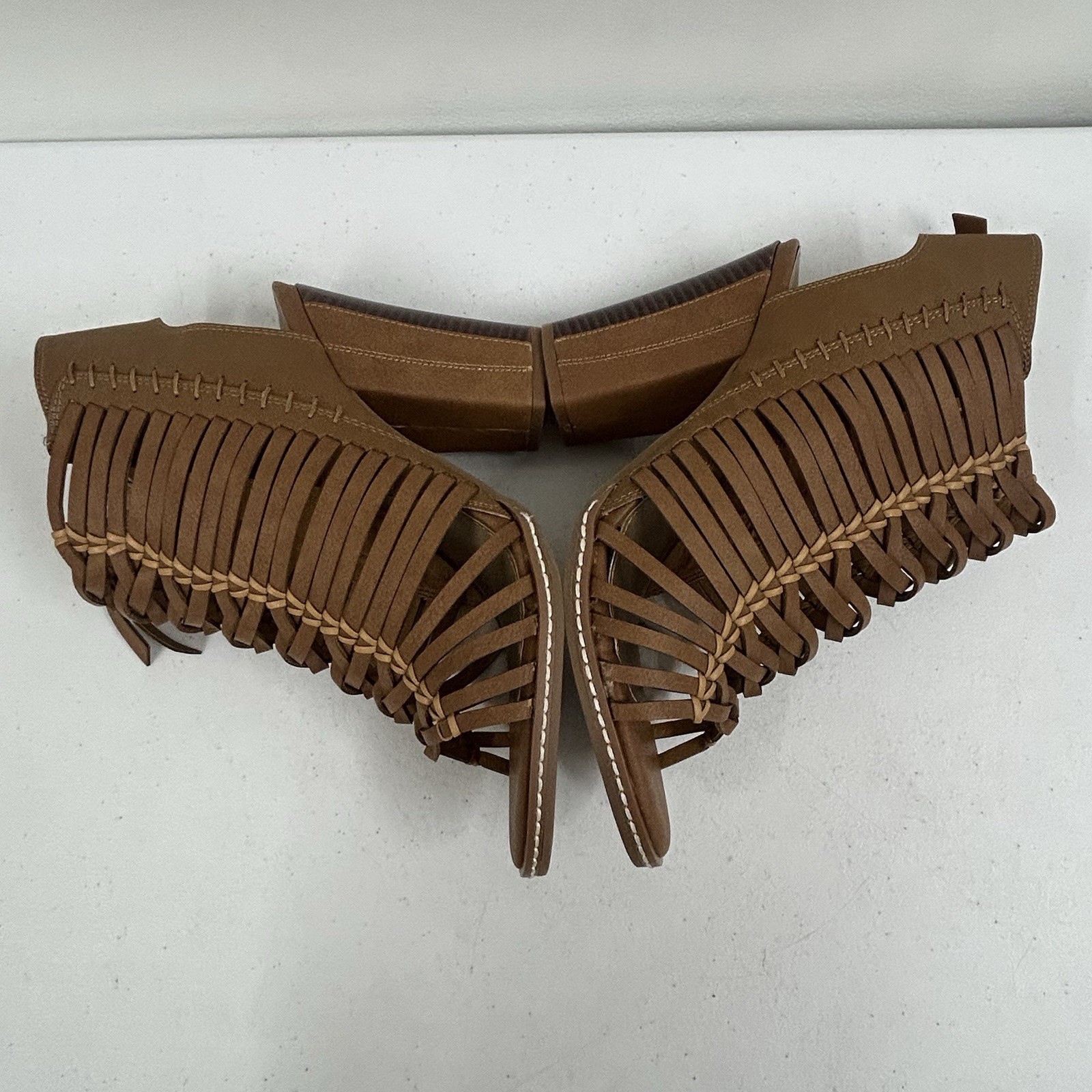 Cato Tan Gladiator Ankle boots booties side zipper size 8.5W New In Box