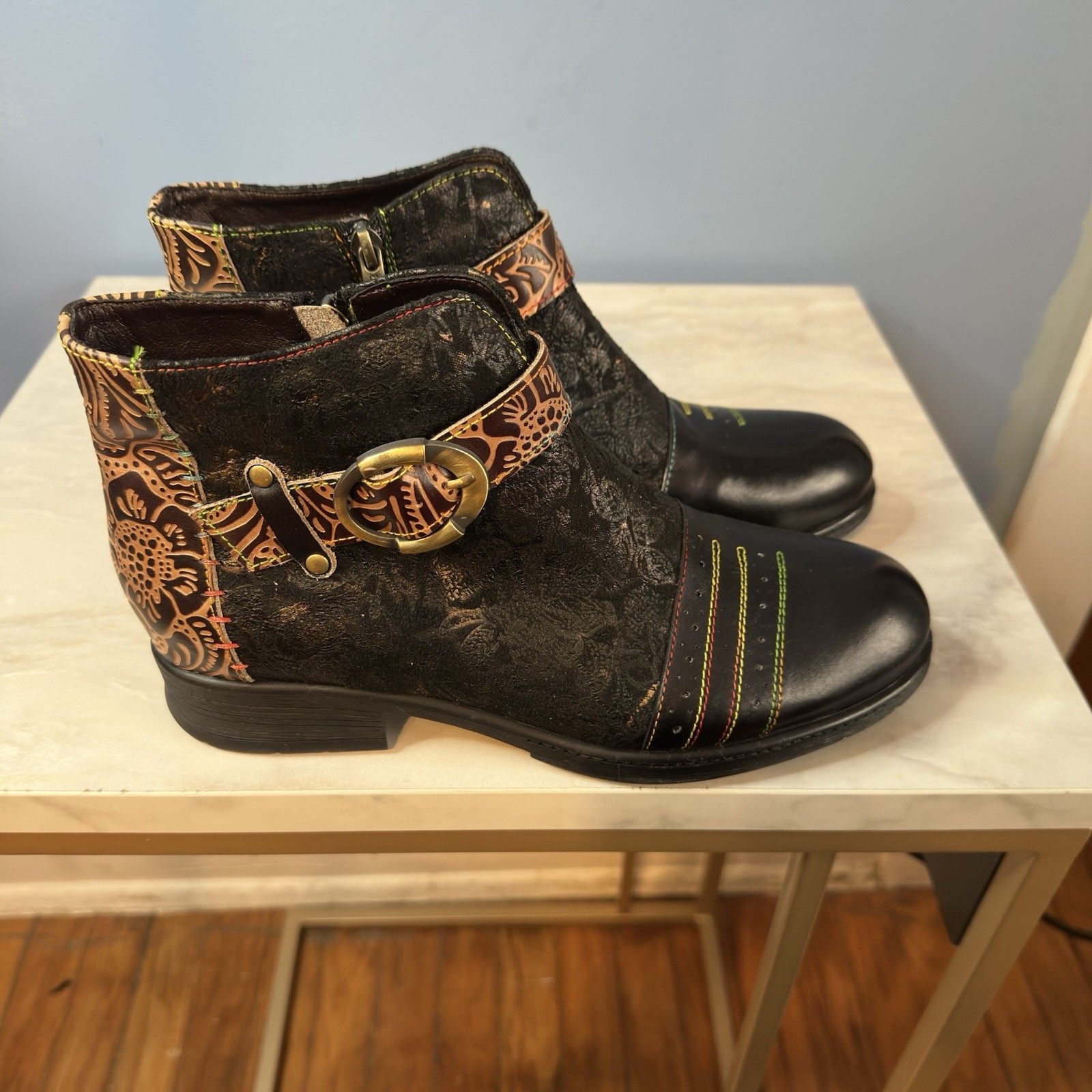L’Artiste by Spring Step Georgiana Black Leather Boots (40 EU)
