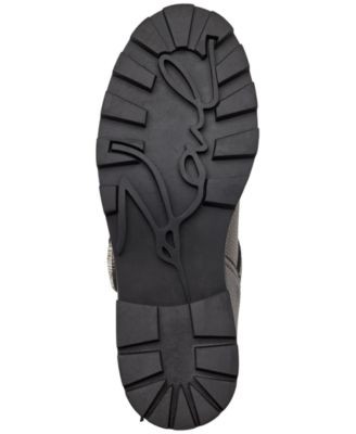 KARL LAGERFELD PARIS Womens Gray Marceau Toe Block Heel Leather Boots Shoes 9 M