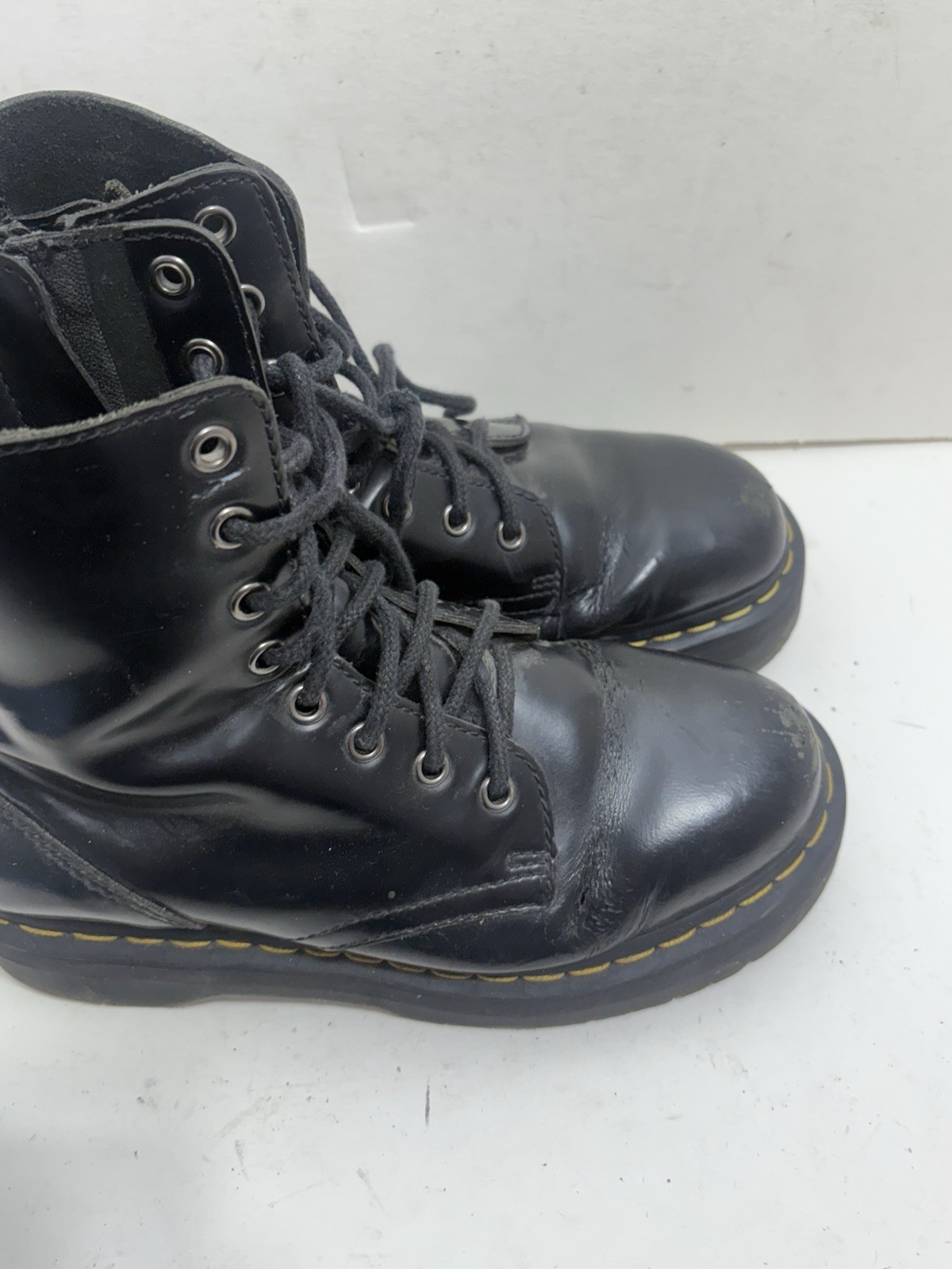 Dr. Doc Martens JADON Boots Black Leather Platform Womens 7 AirWair