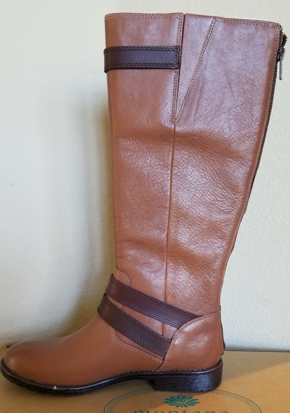 Montana Gavyn Size 7M Tan Leather Riding Boots