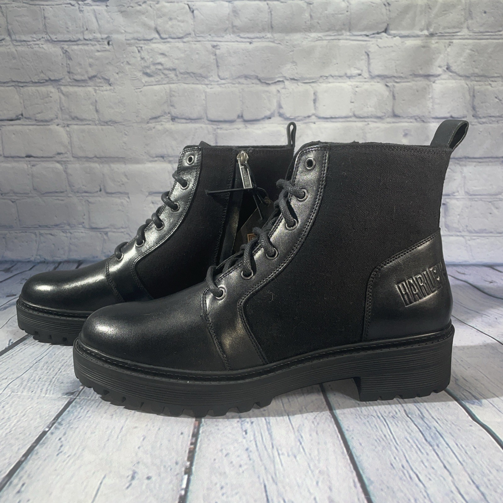 Harley-Davidson Valene 5″ Motorcycle Boots Black Leather D84778 Womens Sz 10M