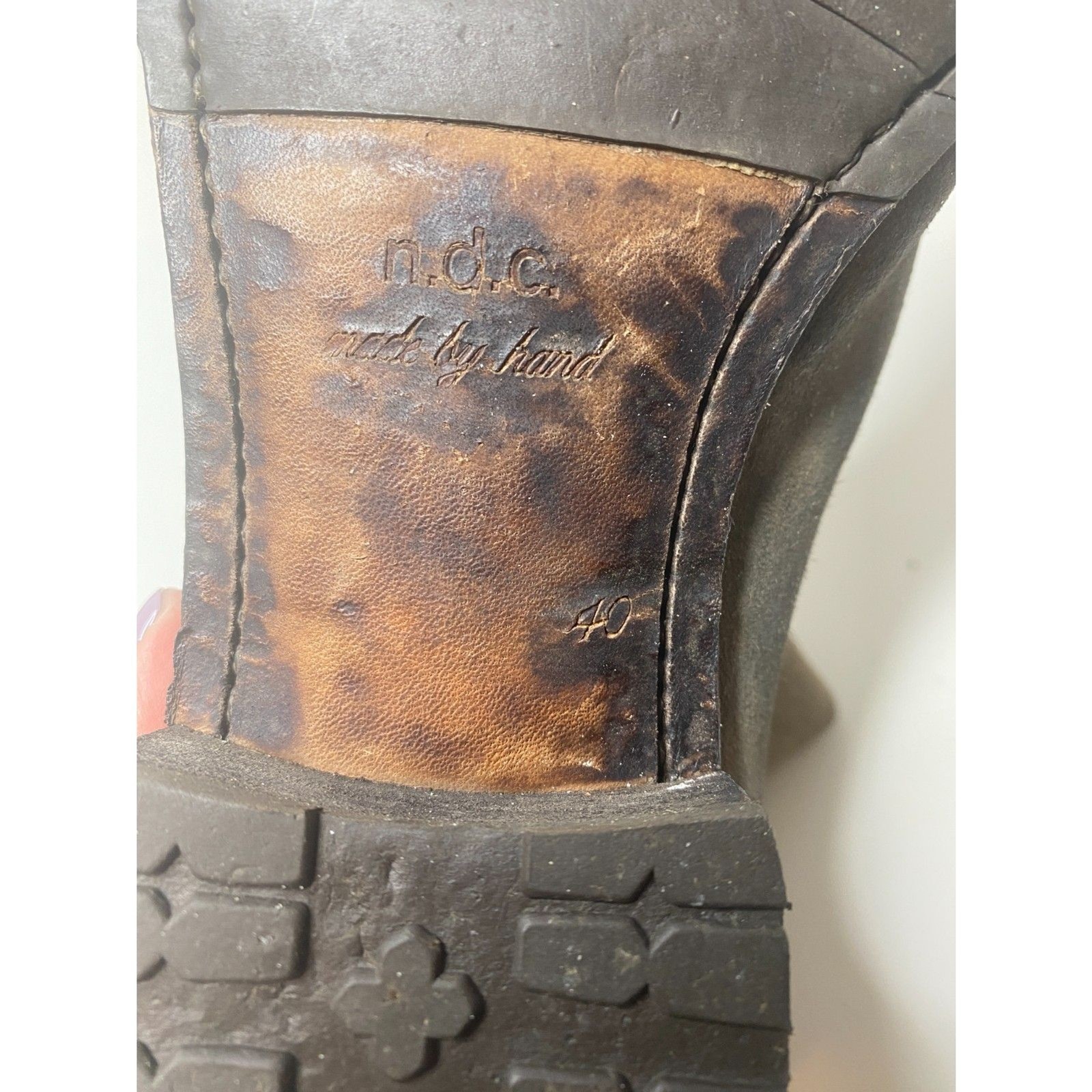 NDC Made By Hand Brown Suede Distressed Buckle Lined Ankle Boots Boho Grunge 40