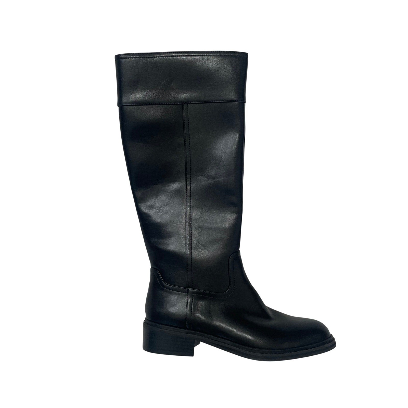 NEW J Crew Tall Riding Boots Black Women Sz 8 Side Zip Equestrian CL396 Preppy