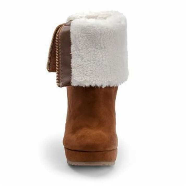 NIB Women Juicy Couture Fold-Over Wedge Kasia KING Koded Keeper Kave Koala Boots