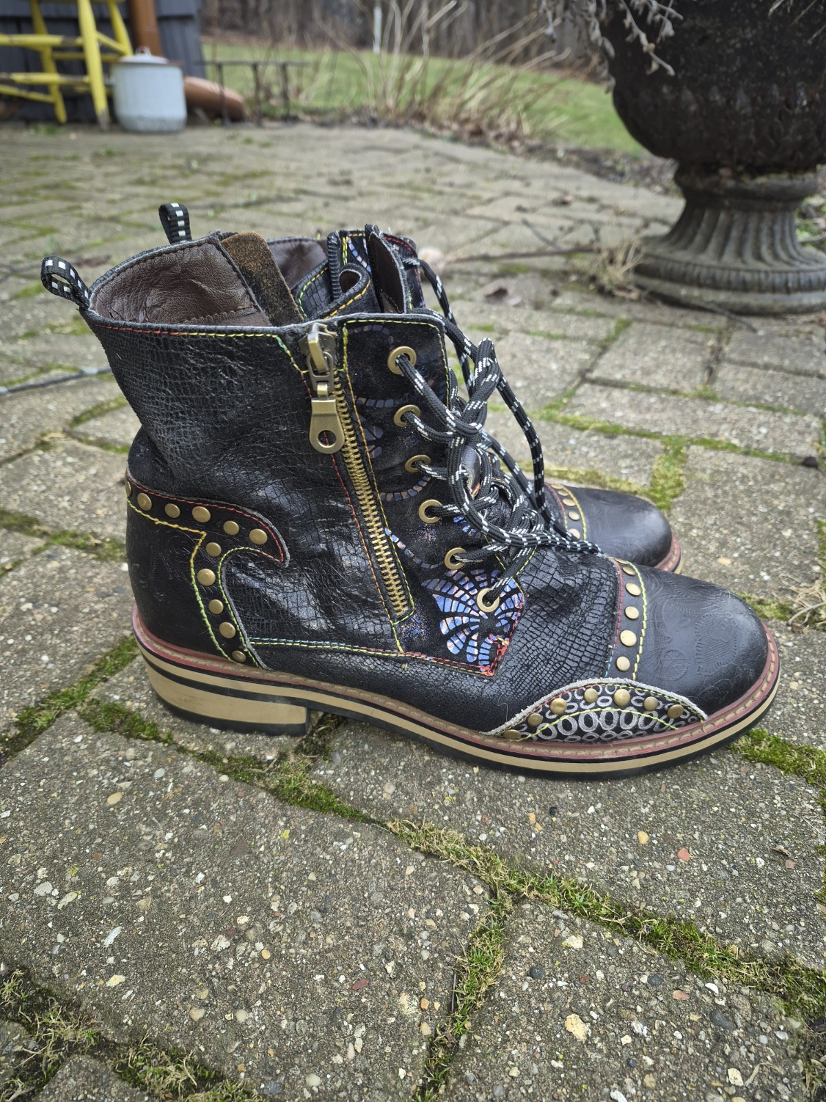L’ARTISTE RUGUP Spring Step Boots Brown Multi Color Womens Size 41 US 10-10.5
