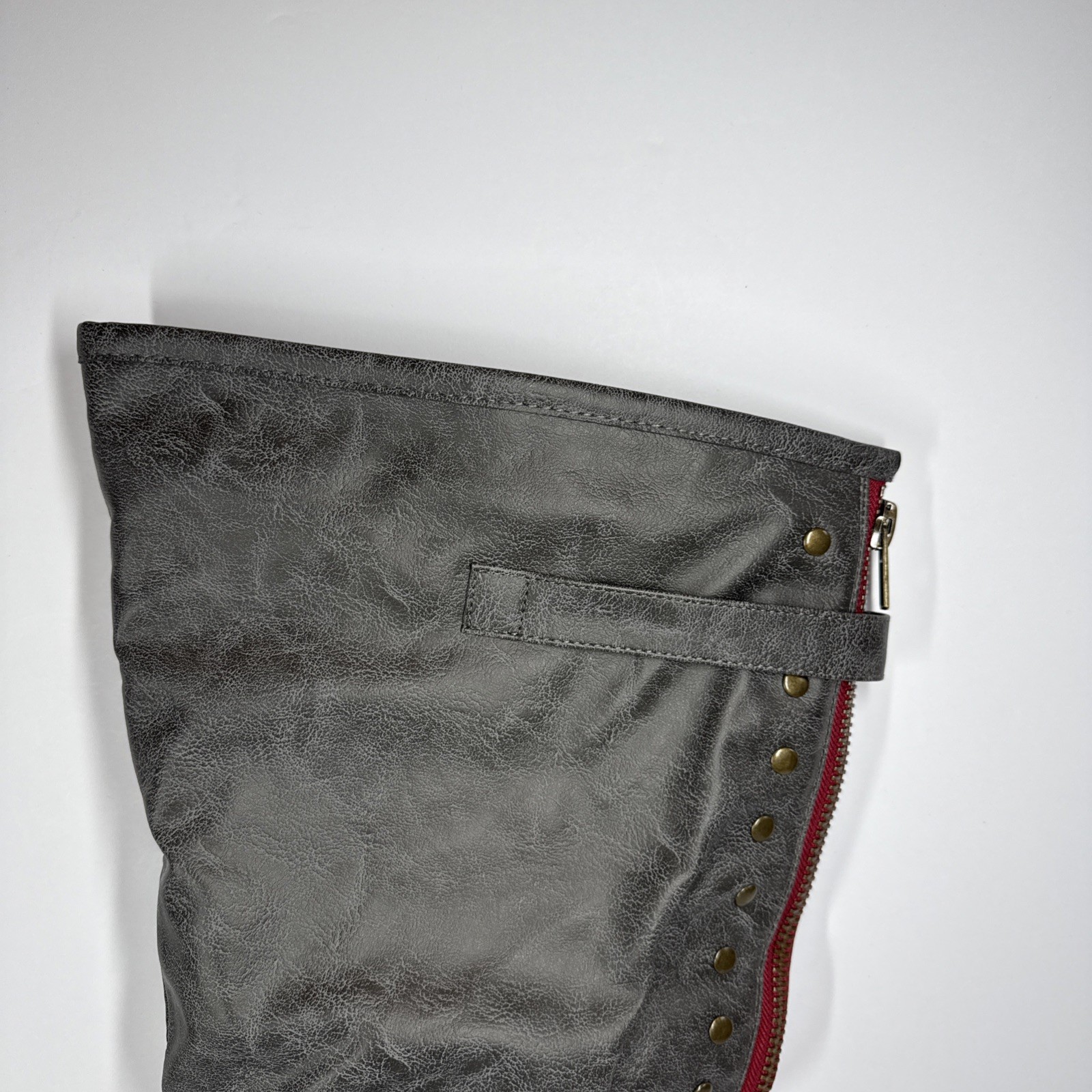 Journee Knee High Boots 11 Studded Zipper Buckle Equestrian Riding Moto Y2K Edgy