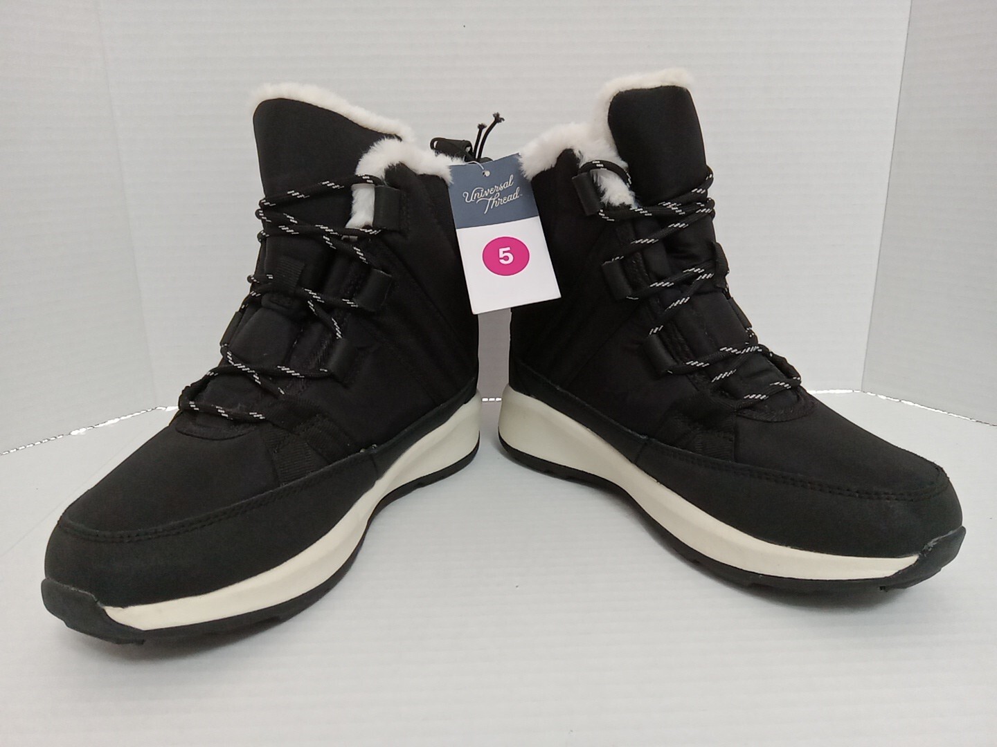 Universal Thread Women’s Winter Hiker Boots – Black (Size 5.0) Faux Fur New