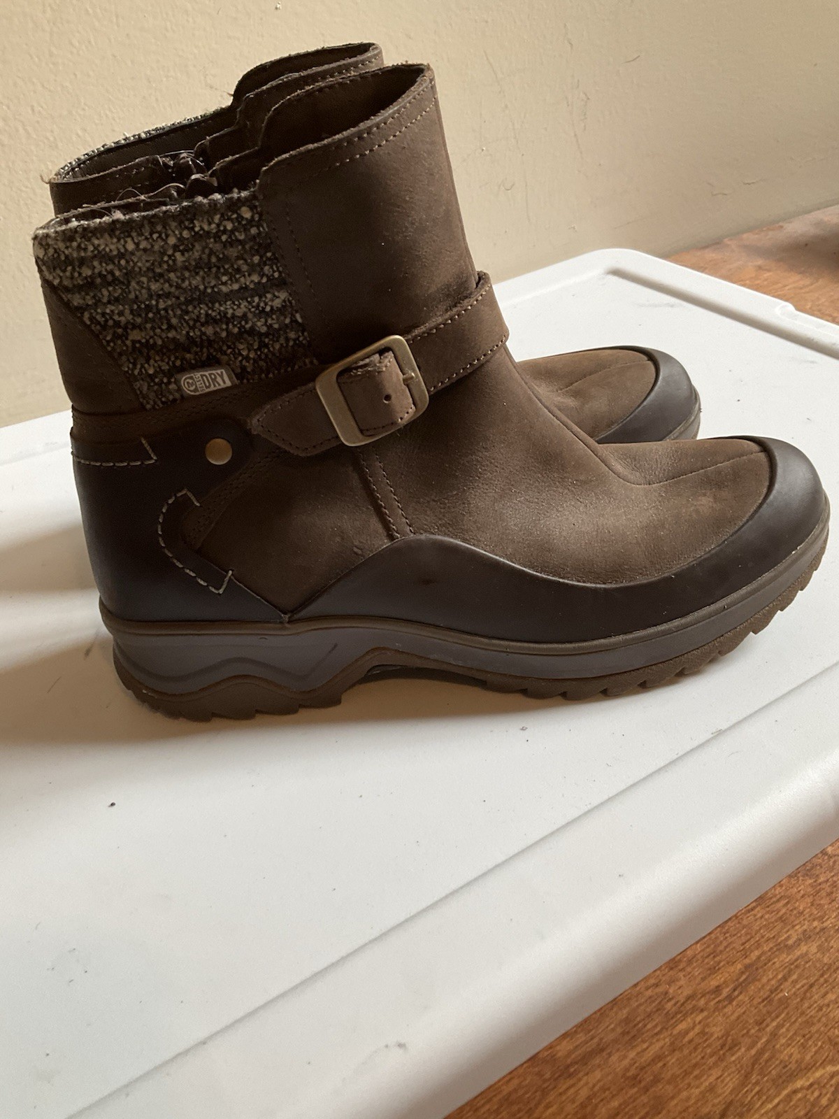 Merrell Eventyr Strap Waterproof Brown Suede Boots Women 7.5 Zip Hiking Outdoor