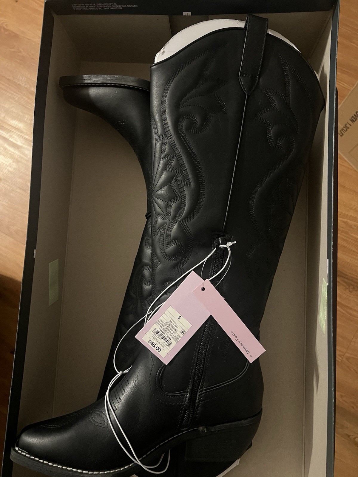 Women’s Kenzi Western Boots with Memory Foam Insole – Wild Fable Jet Black 5