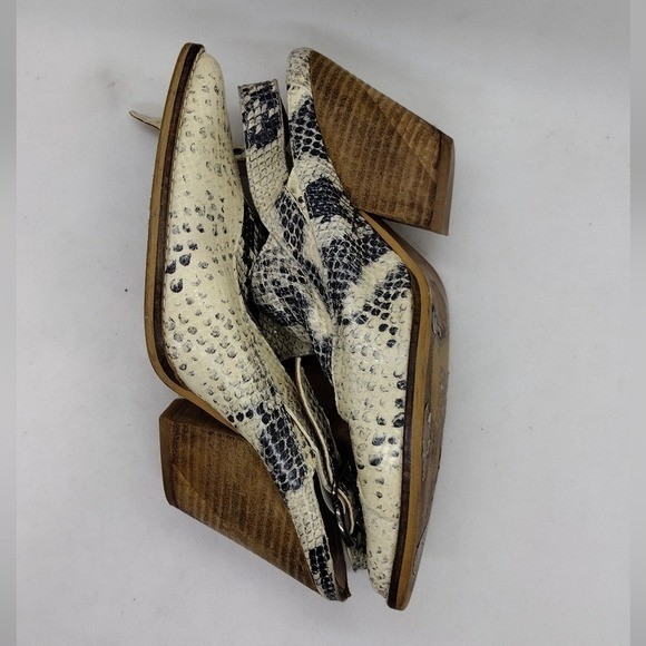 Free People Silverton Slingback Western Booties Women’s 37 Cream Animal Print