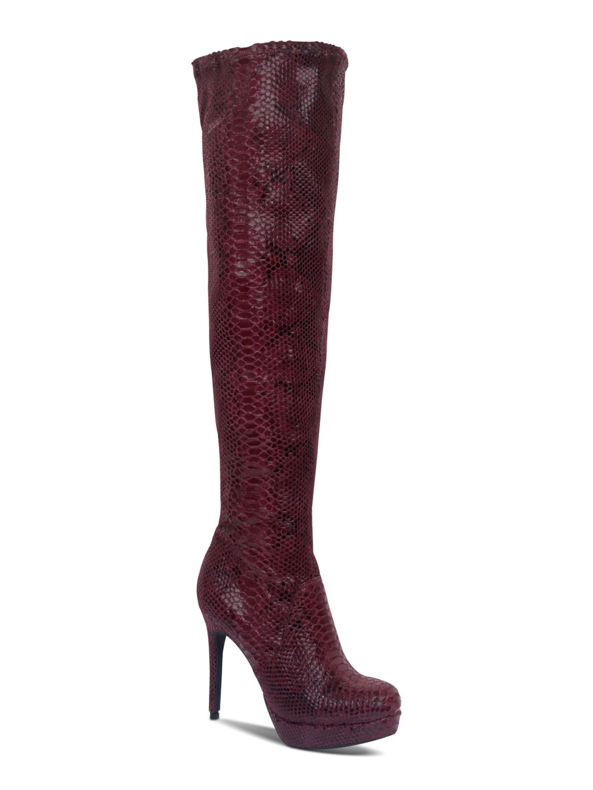 THALIA SODI Womens Burgundy Platform Stiletto Zip-Up Dress Heeled Boots 7.5