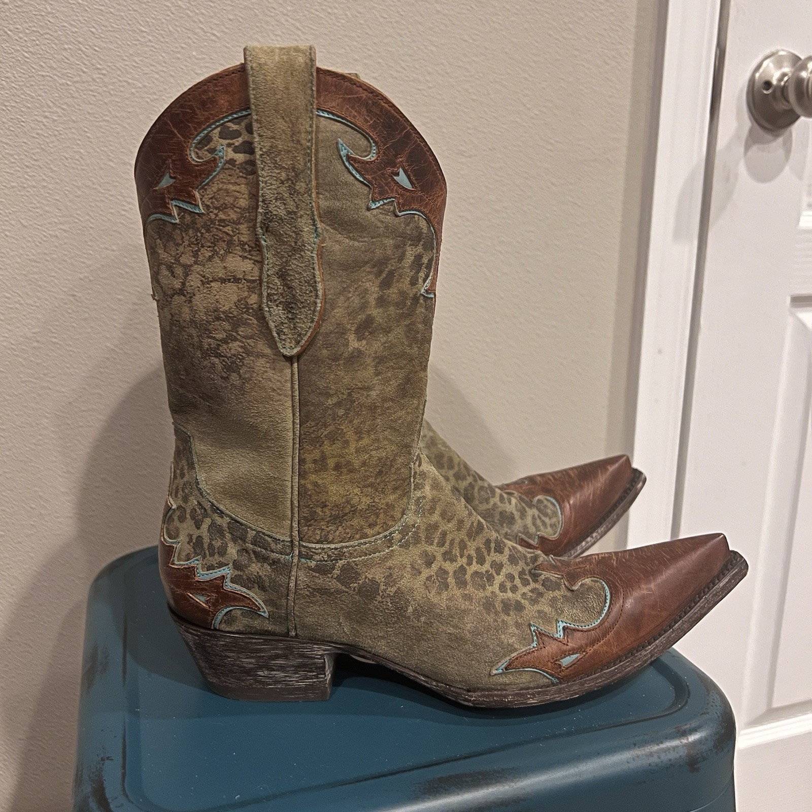 Old Gringo Villa Boot in Turquoise Leopardito Women’s Size US 8.5