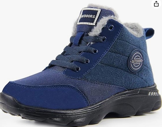 NEW OUTDOORS Women’s Size 5 Blue Faux Fur Lined Boots Anti-Slip Ankle Snow Boots