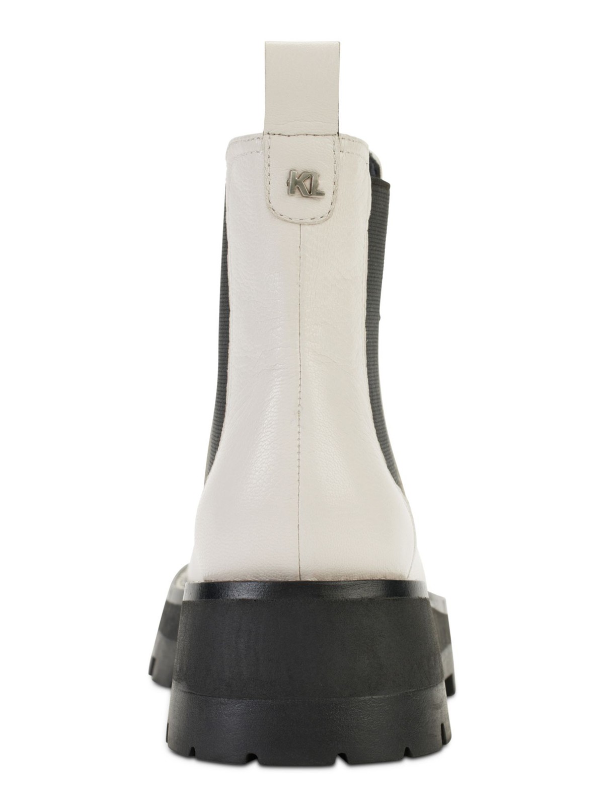 KARL LAGERFELD PARIS Womens White Mayde Round Toe Block Heel Chelsea 5 M