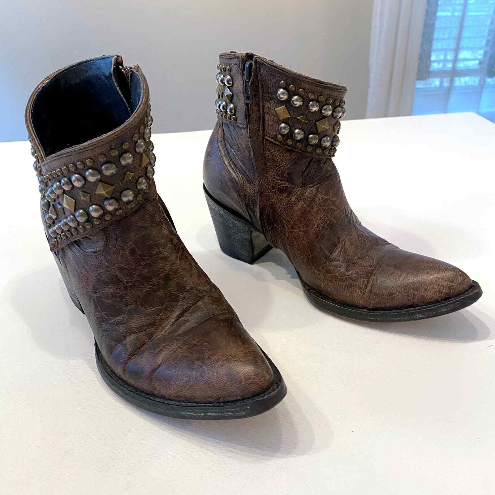 Old Gringo Women’s Mini Belinda 7″ Ankle Boots Size 7 B Brown Bootie Cowboy