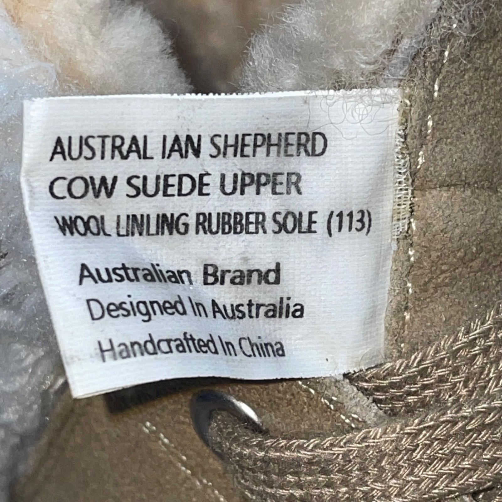 UGG Australian Shepherd Women’s Brown Suede & White Wool Mina Boots Size M6/L7