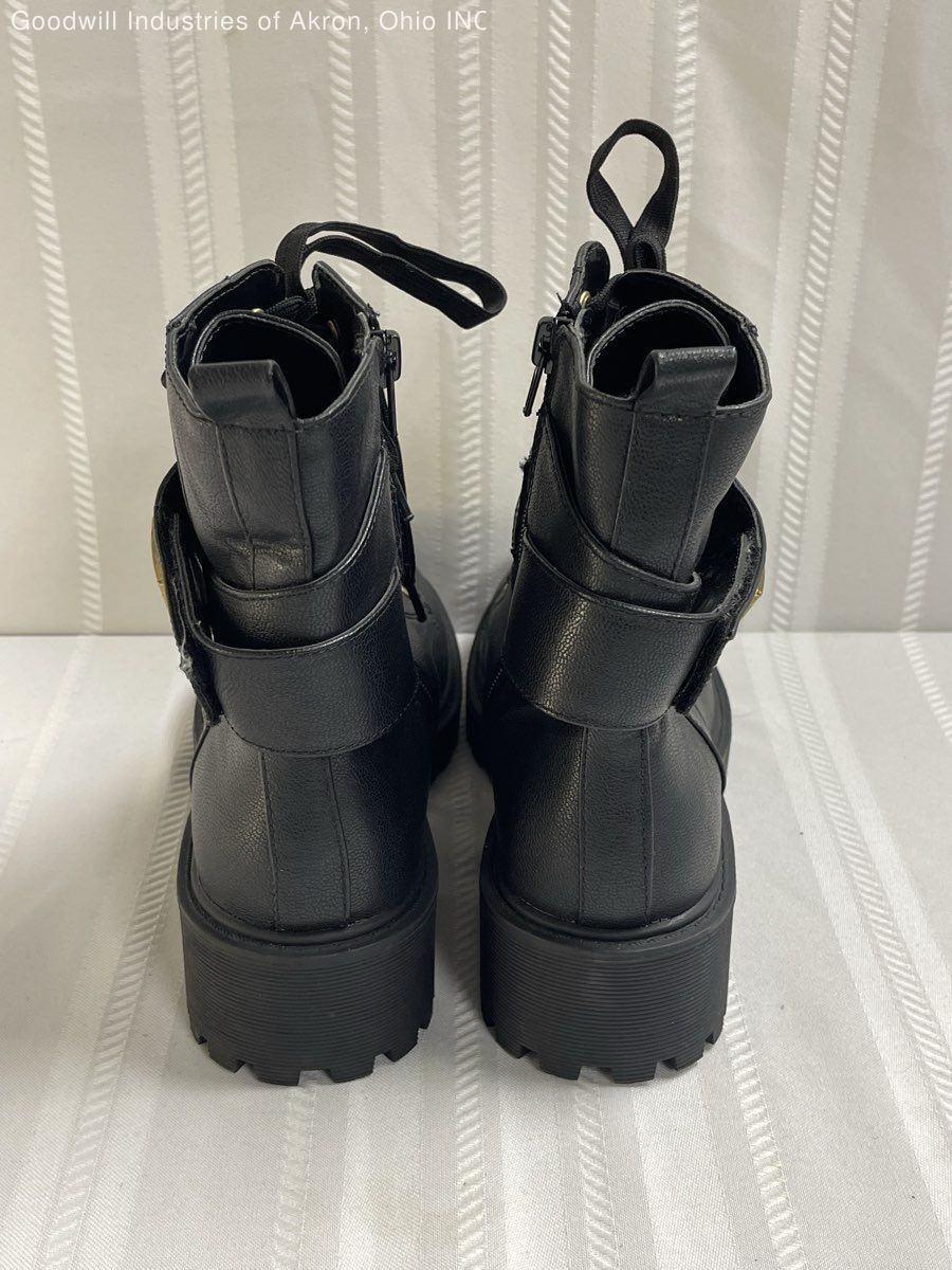 Guess Caleena Black Platform Lug Sole Combat Ankle Boots Women’s Size 7.5