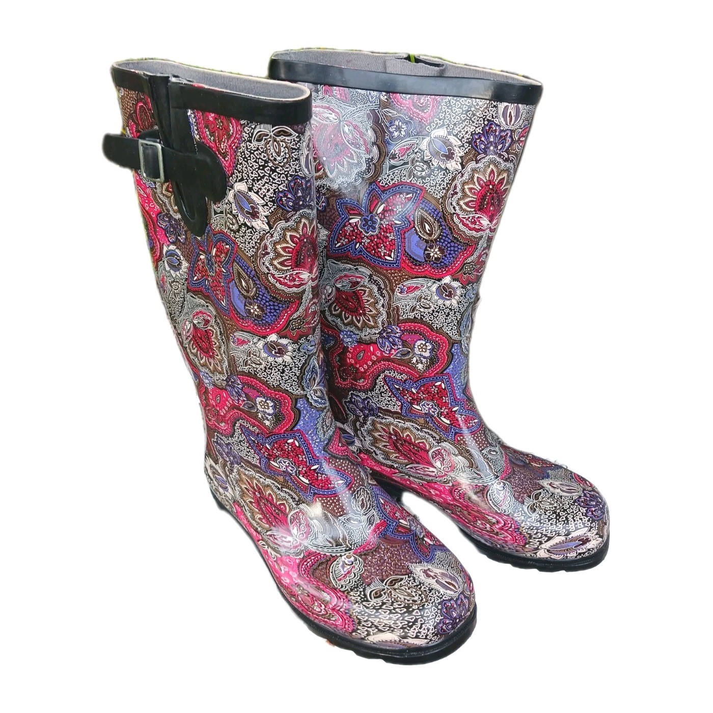 Nomad Footwear Women’s Pastel Paisley PUDDLES 2448 Rain Boots Size 7