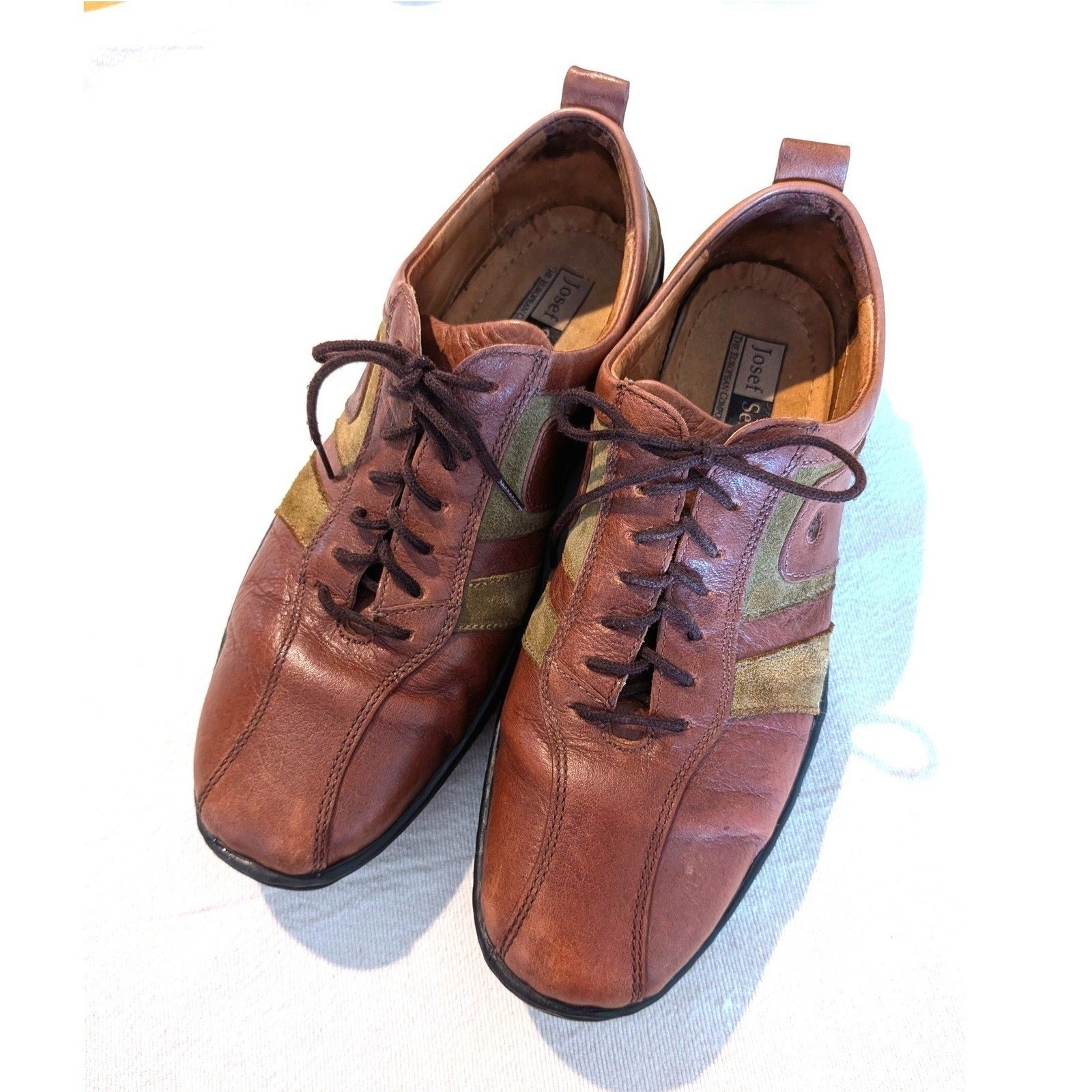 Josef Seibel Dakota Bike Toe Leather Suede Walking Shoes EU 41
