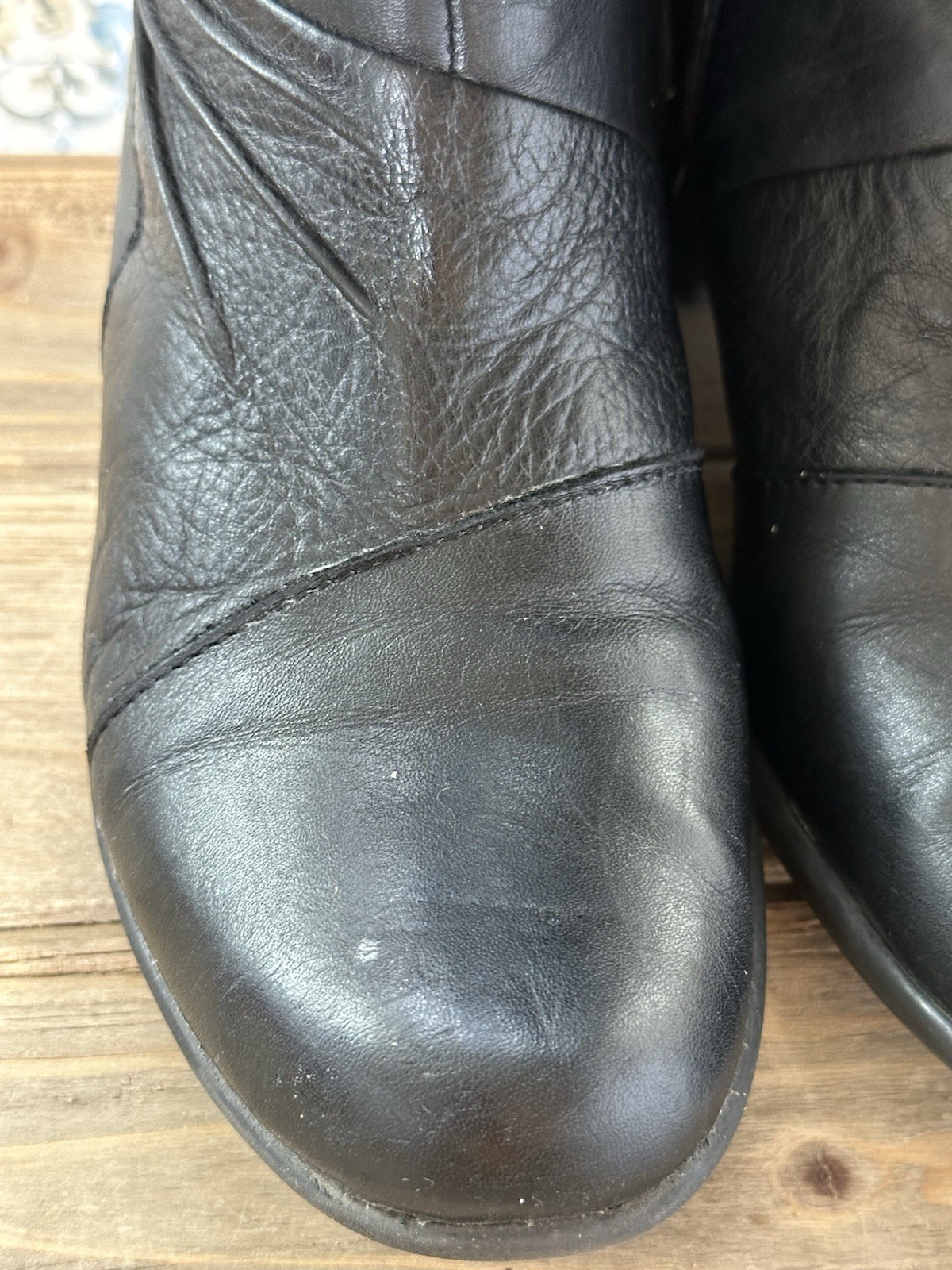 Clarks Bendables Tall Comfort Boots Women’s 7 M Black Leather Business Office