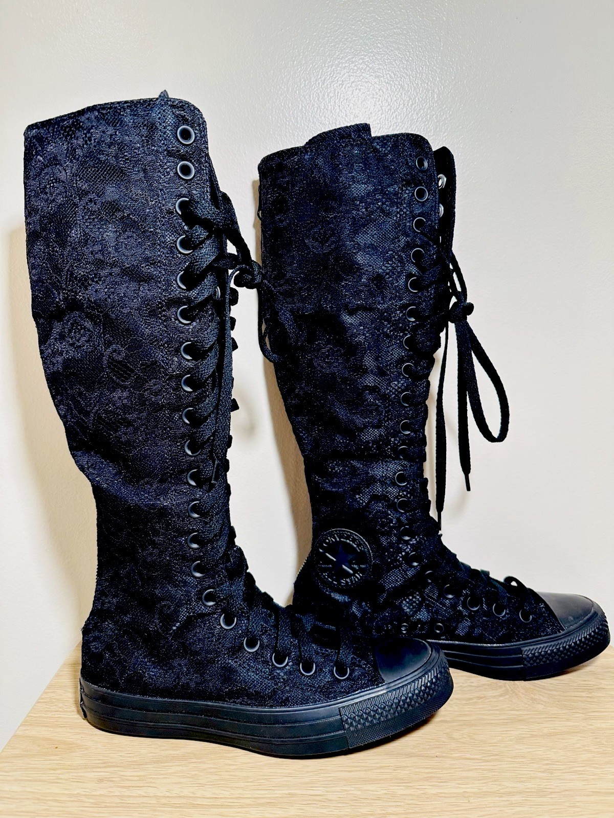 Converse Chuck Taylor All Star XXhi lace up tall sneaker boots black NWOB size 7