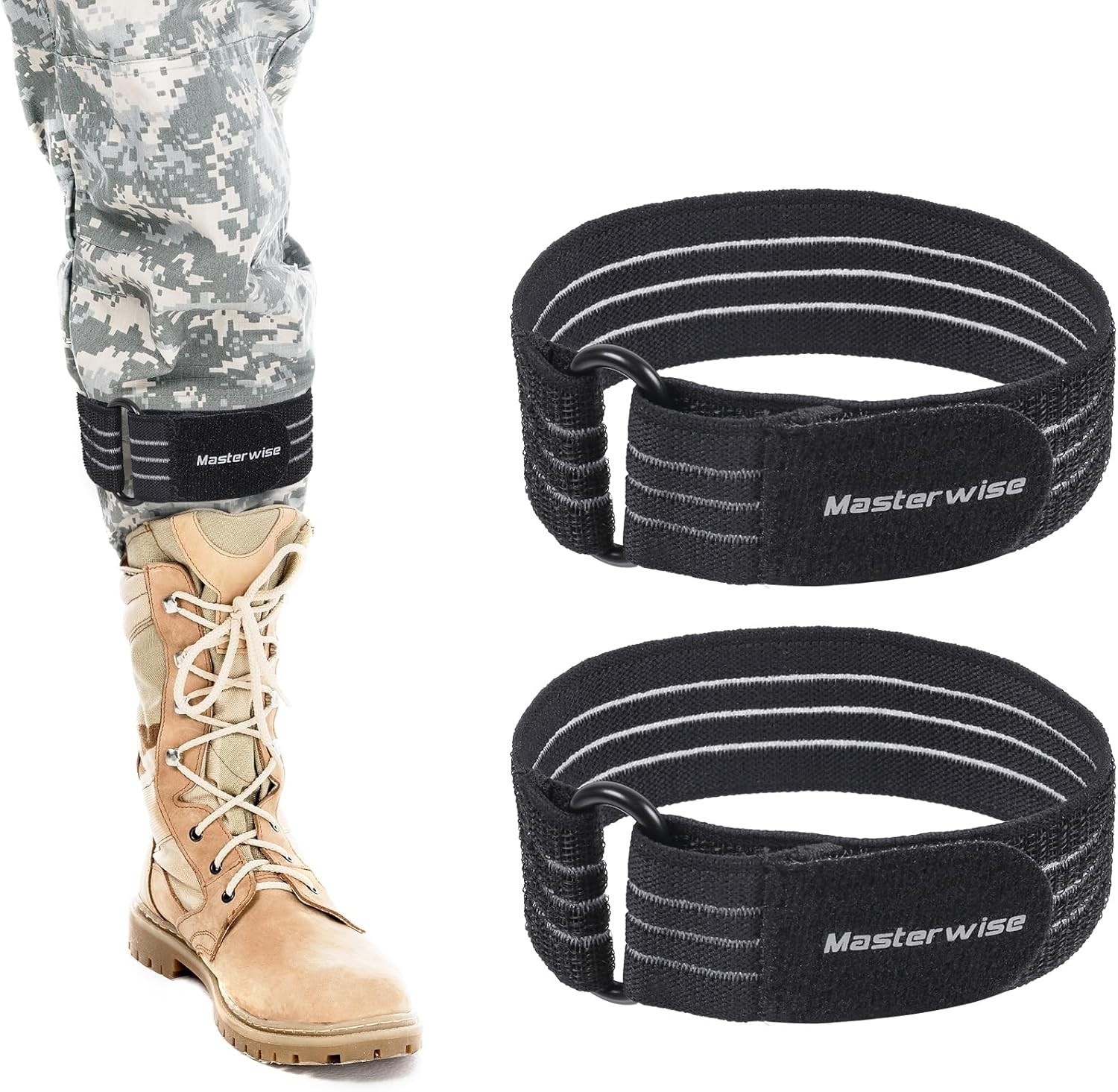 Adjustable Elastic Ankle Straps Boot Straps Cowboy Boots Pant Leg Straps Black