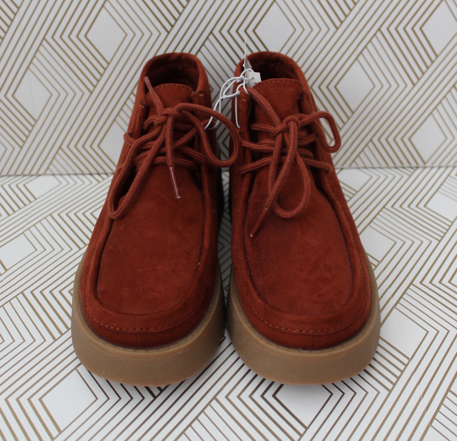 Old Navy Womens Faux Suede Platform Booties Chocolate Size 7 NWT