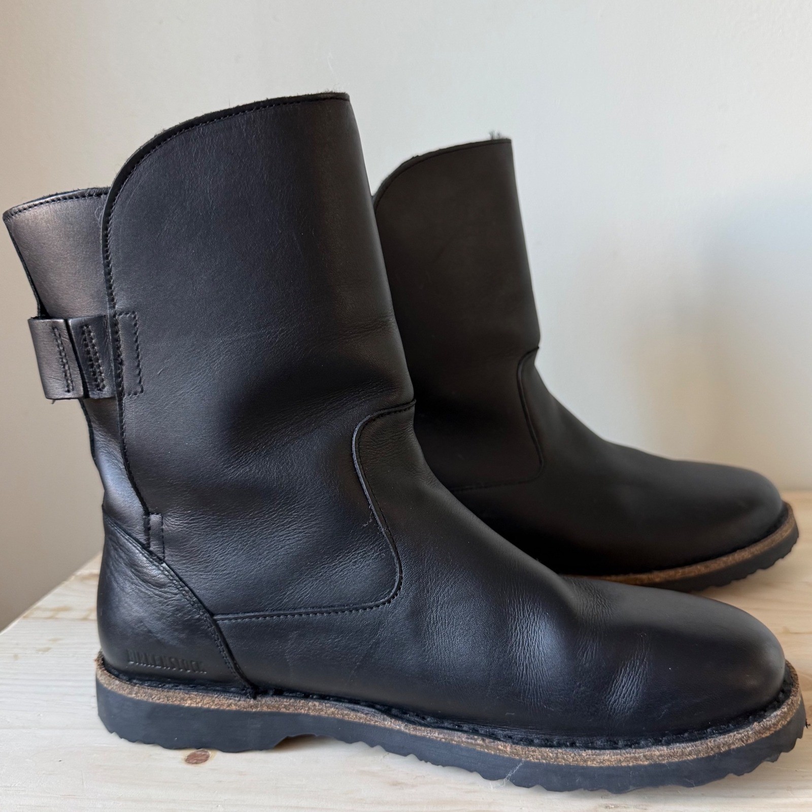 Birkenstock Footprints Shearling LinedEngineer BootsBlack Leather EU 42Germany