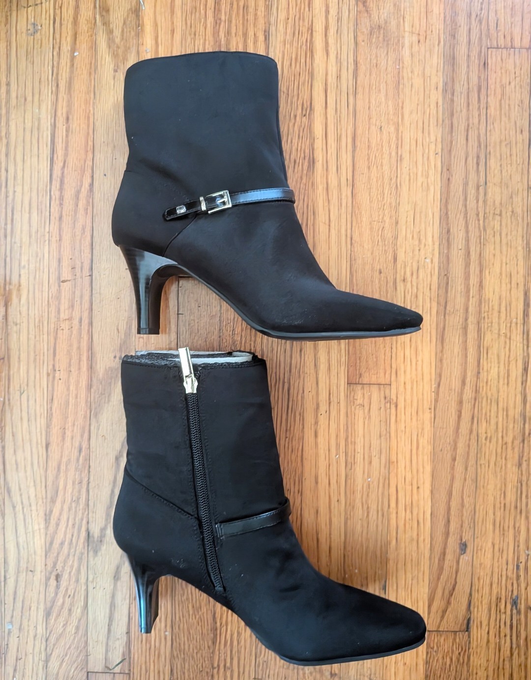 Bandolino «Howley» Formal Black Ankle Boots with Silver Buckle Size 8
