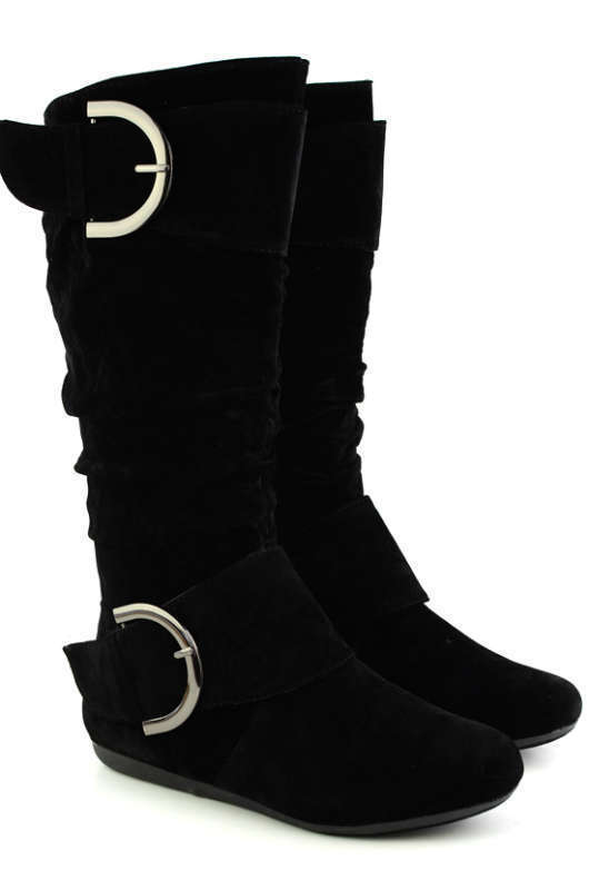 Women’s Cute Slouch Comfort Casual Flat Heel Mid Calf Round Toe Boot shoes New