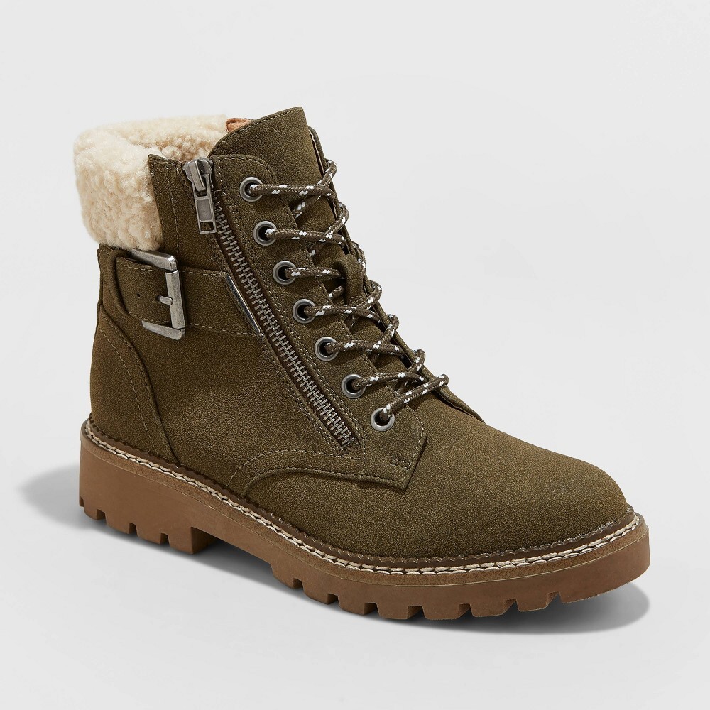 Universal Thread Women’s Susan Sherpa Hiker Boots Olive 6, 7.5, or 8 NIB