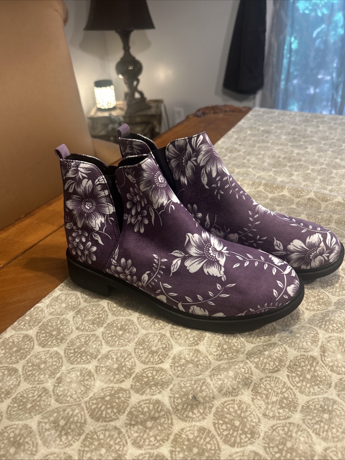 Yes We Vibe!! Galaxy Floral Purple Boots Size US 8.5M/10W