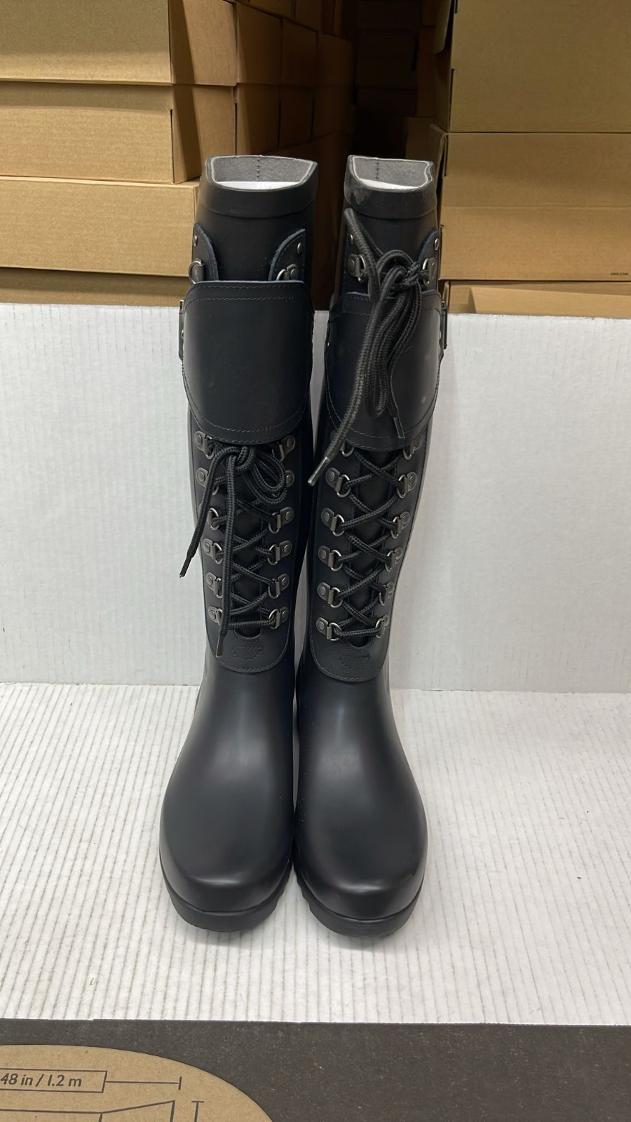 Uggs Madelynn Tall Lace-Up Rain Boots 3456-W/BLK- Women’s Footwear US Size 6