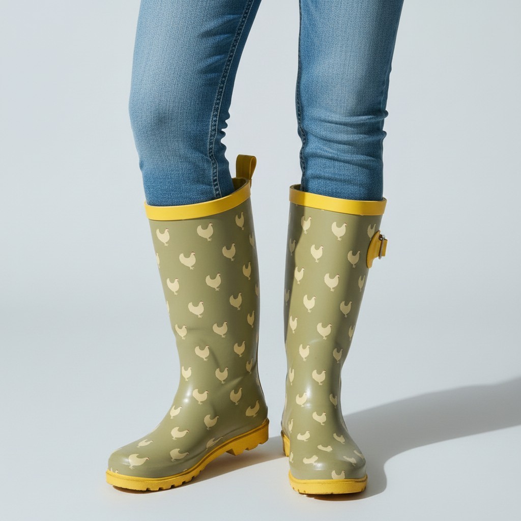 Unbranded Chicken Rubber Mud Rain Boots Size 8 Women