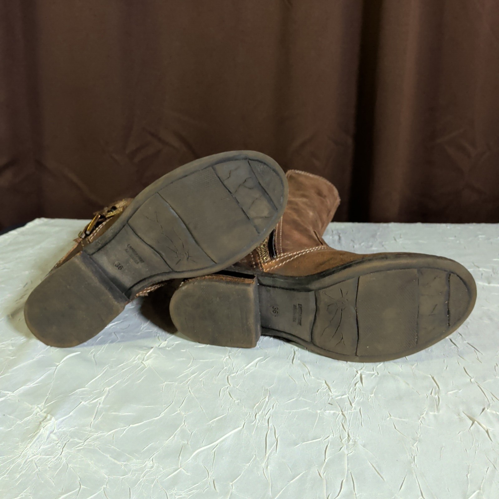 Sundance Boots Women’s Size US 5.5 – 6 EU 36 Italian Made Leather Brown Bohemian