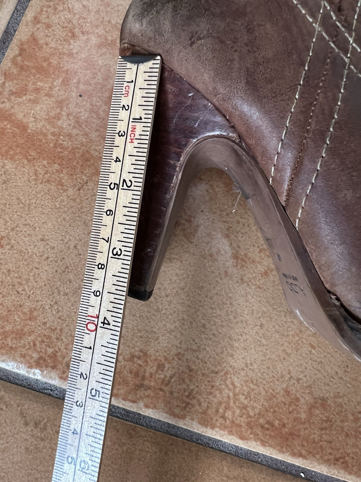 Vintage Y2K Brown Leather Boots Tall Knee High Heeled ALDO Size 9 40 Western