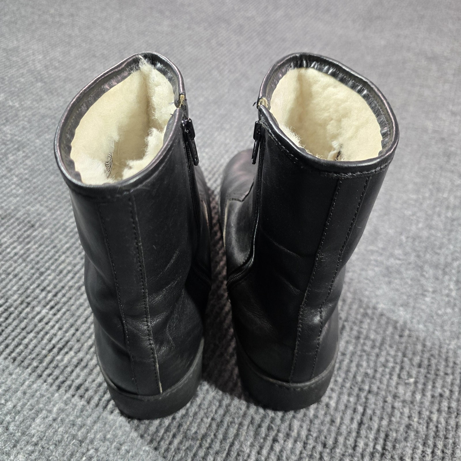 Bates Floaters Boots Womens Size 9 Black Leather Wool Lined Winter Snow USA