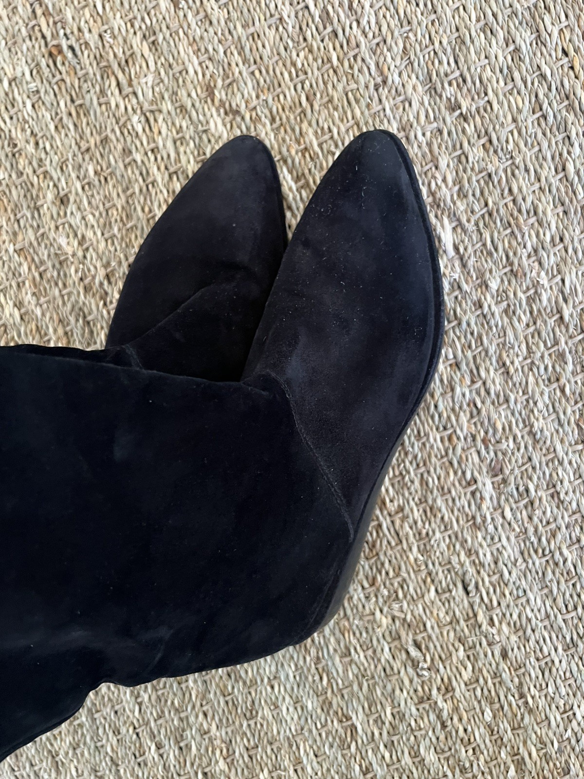 Robert Clergerie Paris Boots Womens Black Suede Point Toe Rubber Sole Sz 7